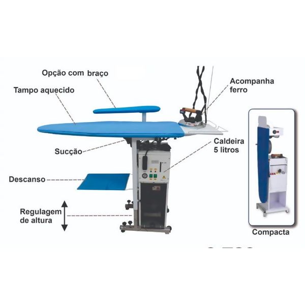 Mesa Profissional WL-084 com Regulagem de Altura Caldeira de 4L com Braço - Westman