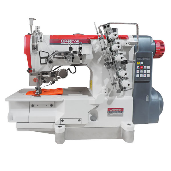 Galoneira Plana Direct Drive 3 Agulhas 5 Fios Base Fechada 3 Funções W-7 DC3/E - Westman