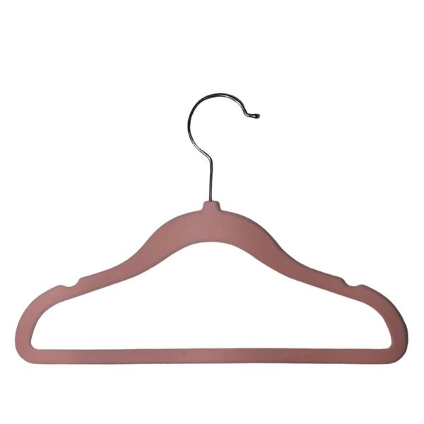 Kit 12 Cabides de Veludo Rosa e Antideslizante Oferta Infantil Para Roupas Slim pronto entrega